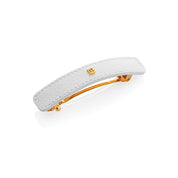 Hair Barrette Leather White
