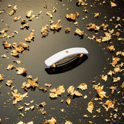 Hair Barrette Leather White