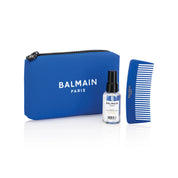 Limited Edition Cosmetic Bag Blue - leave-in spray, eye mask, comb